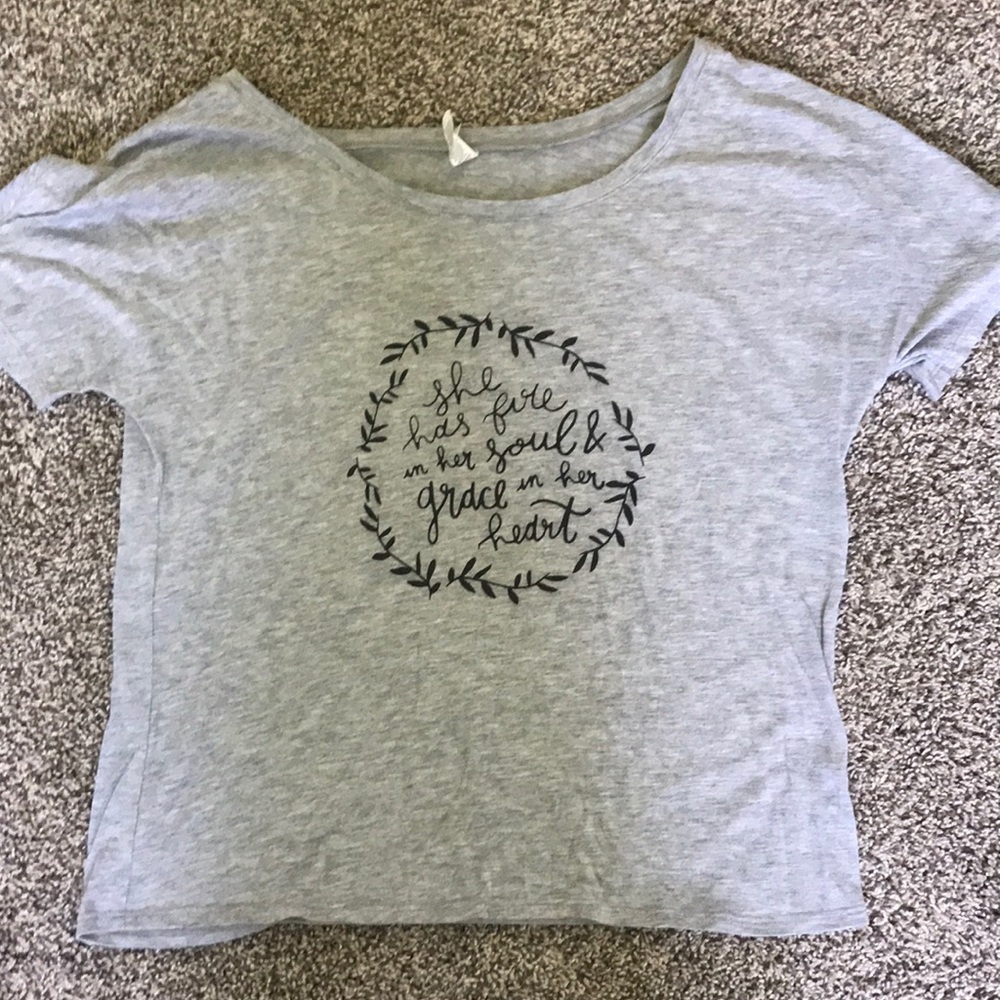 Heather grey soft graphic tee (Bella brand)